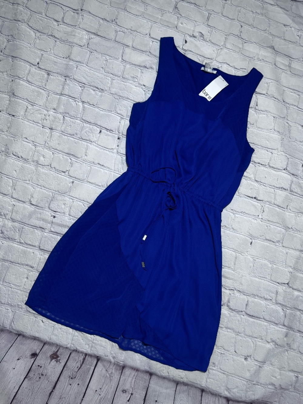 Bar III Purple Lined Mini Tank Dress w/ Drawstring Size L NWT